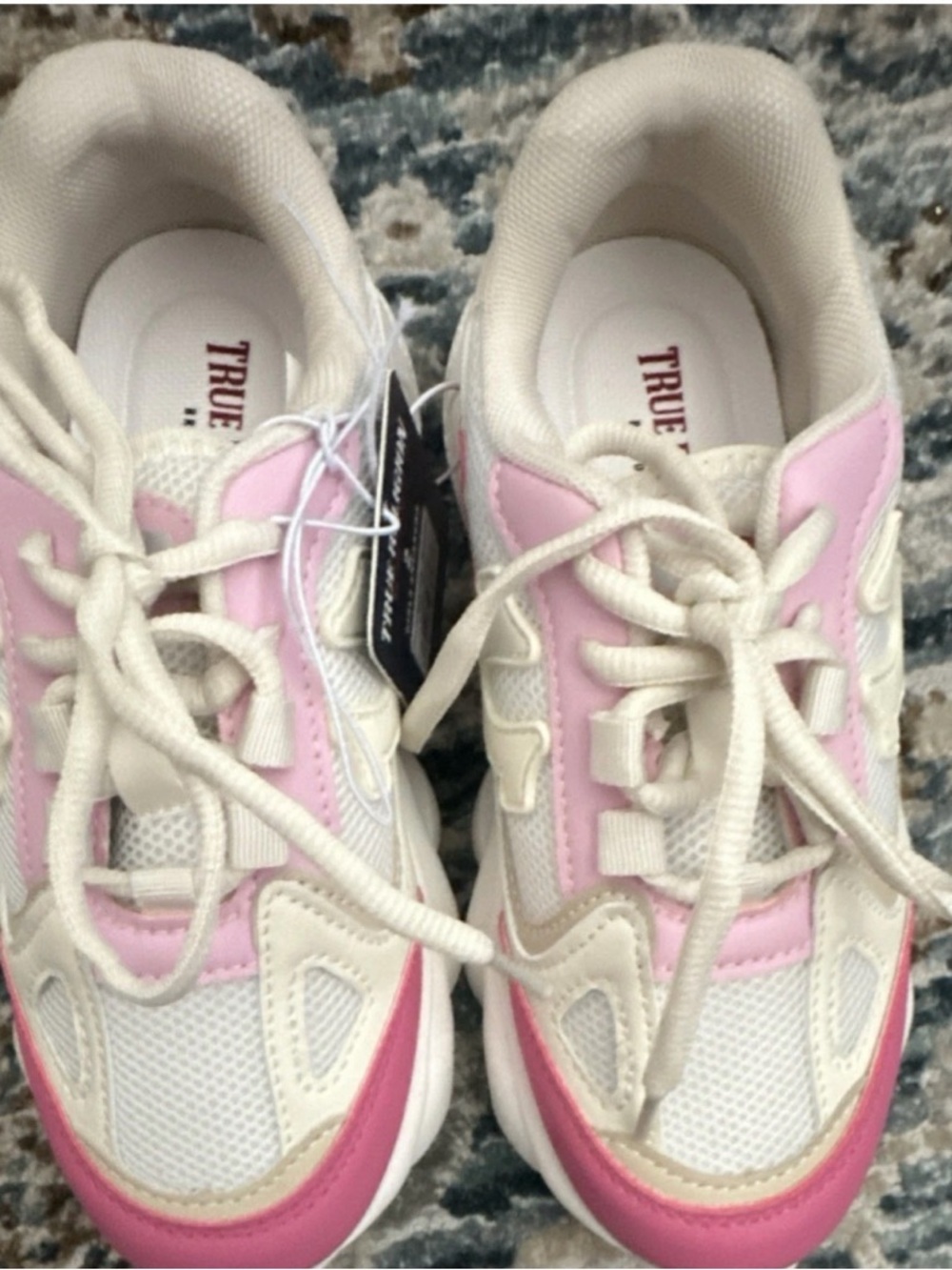 True Religion Pink and White Platform Sneaker